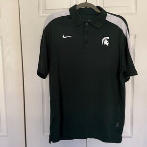 Men’s Green Nike Dri-Fit Michigan State Polo Size M
